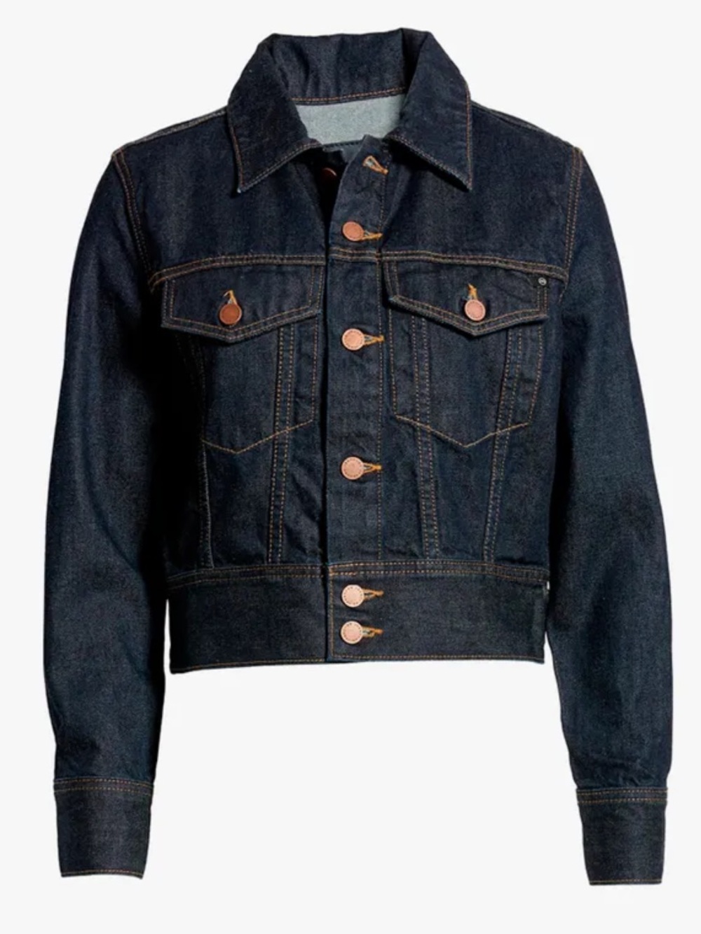 Ag Adriano Goldschmied Jemma Dark Wash Denim Jacket - Dark Blue